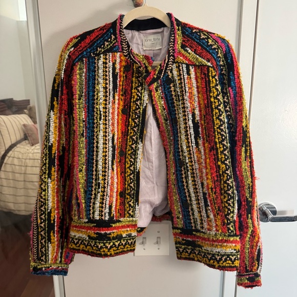 FORTE FORTE BLOUSON JACQUARD PARAISO JACKET - FIESTA - Picture 3 of 10